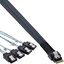 Picture of InLine InLine® Slim SAS cable, SFF-8654 to 4x SATA 7-pin, 12Gb/s, 1m