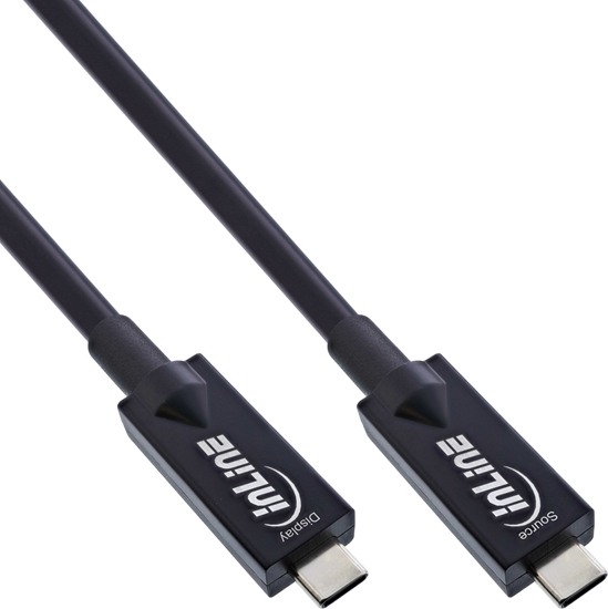 Изображение InLine InLine® USB 3.2 Gen.2 AOC cable, USB Type-C male/male, black, 15m