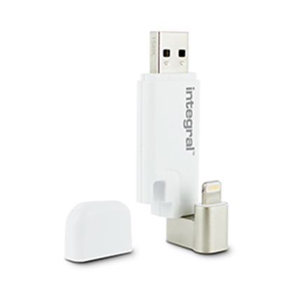 Picture of Integral ISHUTTLE USB flash drive 32 GB USB Type-A / Lightning 3.2 Gen 1 (3.1 Gen 1) Silver, White