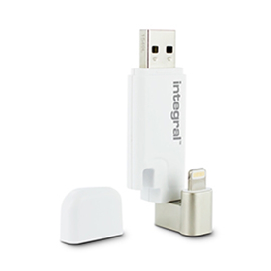 Picture of Integral ISHUTTLE USB flash drive 32 GB USB Type-A / Lightning 3.2 Gen 1 (3.1 Gen 1) Silver, White