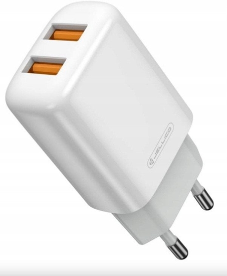 Изображение JELLICO adowarka sieciowa EU02 2.4A 12W 2xUSB Biay