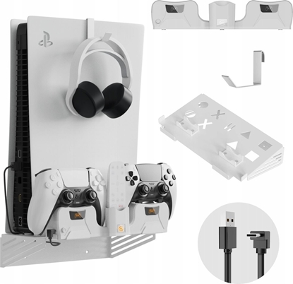 Изображение JYS Uchwyt cienny + adowarka do Padów 2w1 do Sony PlayStation PS 5 / PS5 (PS5181)