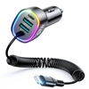 Picture of Joyroom 4 in 1 Fast Car Charger PD, QC3.0, AFC, FCP with 1.6m 57W Lightning Cable Black