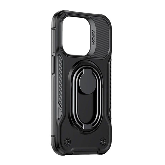 Picture of Joyroom Joyroom Dual Hinge case for iPhone 14 Plus armored case with a stand and a ring holder black