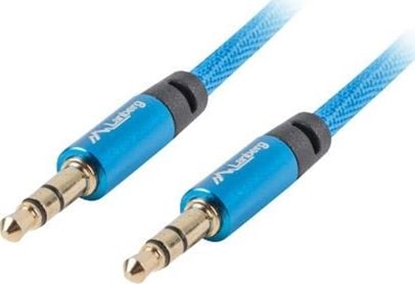 Изображение Kabel Lanberg Jack 3.5mm - Jack 3.5mm 1m niebieski (CA-MJMJ-10CU-0010-BL)