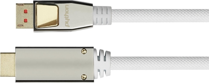 Picture of Kabel PYTHON Python DisplayPort 1.4 an HDMI 2.0 Kabel Nylong. weiß 3m