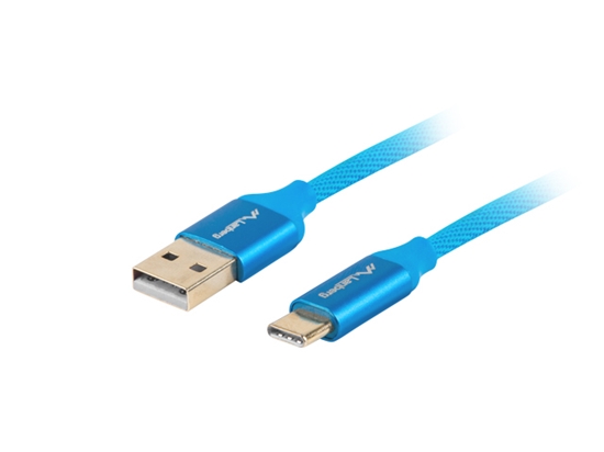 Изображение Lanberg | USB Type-C to USB Type-A 2.0 Cable Blue Premium QC 3.0, 1 m | CA-USBO-22CU-0010-BL | USB Type-C to USB Type-A