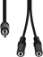 Picture of Kabel ProXtend Mini-Jack 3-Pin to 2x 2-Pin Cable M-F Black 20cm