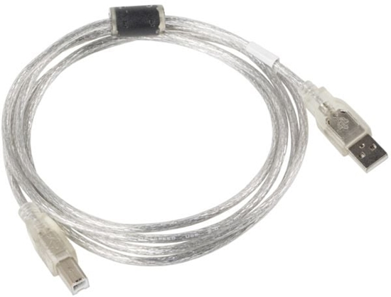 Изображение Kabel USB Lanberg USB-A - USB-B 1.8 m Przezroczysty (CA-USBA-12CC-0018-TR)