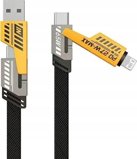 Picture of Kabel USB Awei USB-A + USB-C - USB-C + Lightning 1.2 m Czarny (AWEI192)