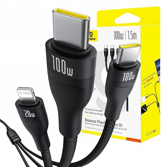Picture of Baseus Flash Series 3 3-in-1 USB Cable 1.5m