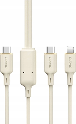 Attēls no Kabel USB Dudao USB-C - USB-C + Lightning 1.2 m Beowy (DDA335)