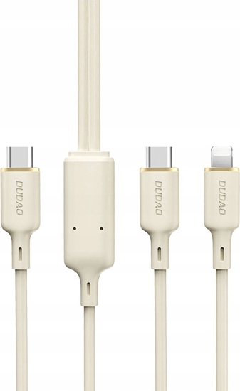 Picture of Kabel USB Dudao USB-C - USB-C + Lightning 1.2 m Beowy (DDA335)