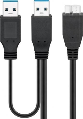 Picture of Kabel USB Goobay 2x USB-A - micro-B 0.3 m Czarny (JAB-1880953)