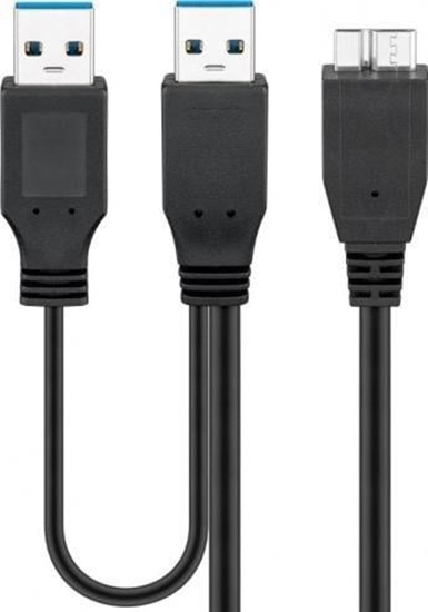 Picture of Kabel USB Goobay 2x USB-A - micro-B 0.3 m Czarny (JAB-1880953)