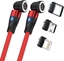 Изображение Realpower Magentic cable,1m,2x magnetisch,rot mit Adaptern