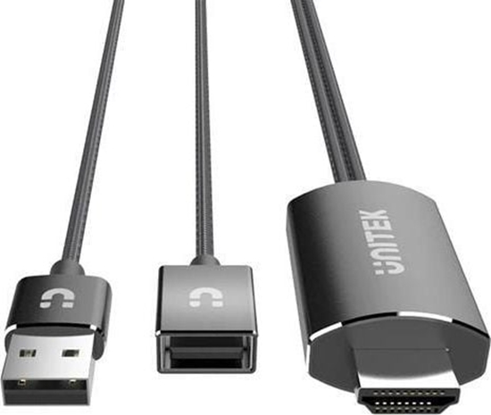 Изображение Kabel USB Unitek USB-A - USB-A + HDMI 1 m Czarny (M1104)