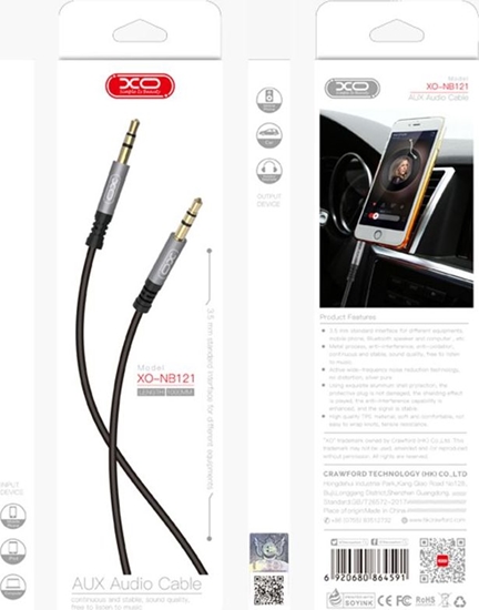 Picture of Kabel XO Jack 3.5mm - Jack 3.5mm 1m szary (NB121)