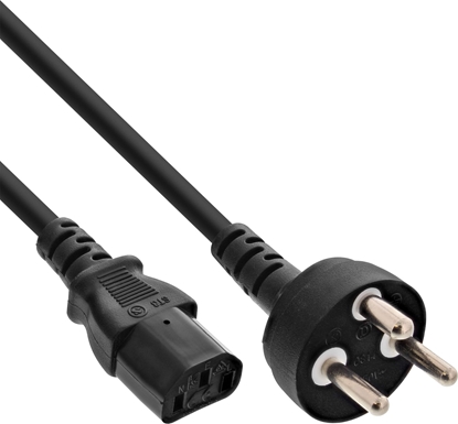 Picture of Kabel zasilajcy InLine InLine® Denmark power cable, black, 3m