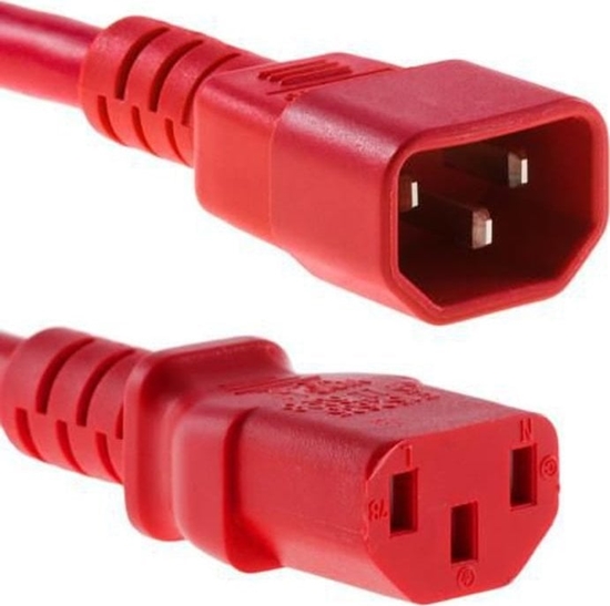 Изображение Kabel zasilajcy MicroConnect Microconnect PE040630RED kabel zasilajce Czerwony 3 m C14 panel C13 panel