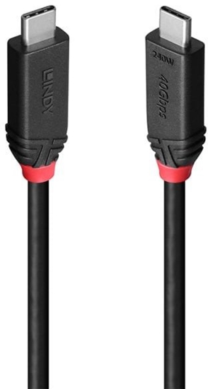 Picture of Kabel USB Lindy USB-C - USB-C 1 m Czarny (Cablu Lindy 1m Type C Male Black Line)