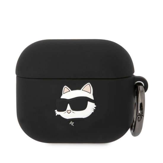 Picture of Karl Lagerfeld - Karl Lagerfeld 3D Logo NFT Choupette Head Silicone Case for AirPods 3 Black