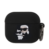 Изображение Karl Lagerfeld - Karl Lagerfeld 3D Logo NFT Karl and Choupette Silicone Case for AirPods 3 Black