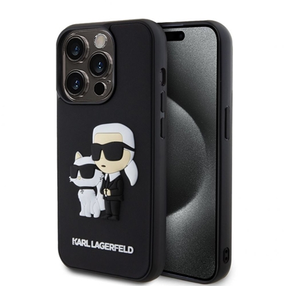 Attēls no Karl Lagerfeld - Karl Lagerfeld 3D Rubber Karl and Choupette Case for iPhone 13 Pro Black