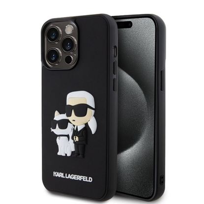 Attēls no Karl Lagerfeld - Karl Lagerfeld 3D Rubber Karl and Choupette Case for iPhone 13 Pro Max Black