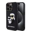 Picture of Karl Lagerfeld - Karl Lagerfeld 3D Rubber Karl and Choupette Case for iPhone 15 Pro Black