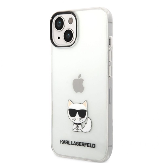Picture of Karl Lagerfeld - Karl Lagerfeld Choupette Logo Case for iPhone 14 Plus Transparent