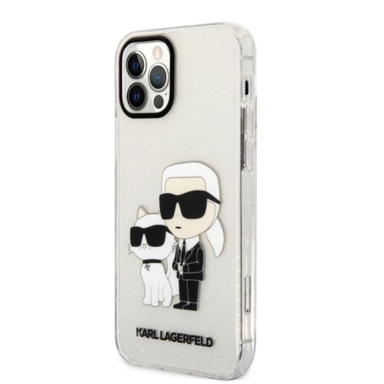 Picture of Karl Lagerfeld - Karl Lagerfeld IML Glitter Karl and Choupette NFT Case for iPhone 12/12 Pro Transparent