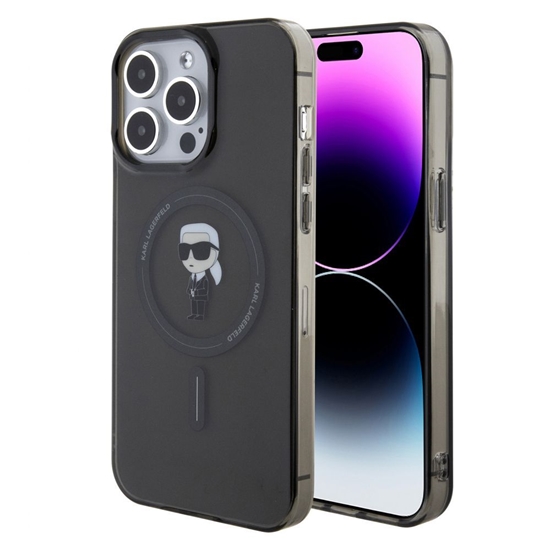 Picture of Karl Lagerfeld - Karl Lagerfeld IML Ikonik MagSafe Case for iPhone 15 Pro Max Black