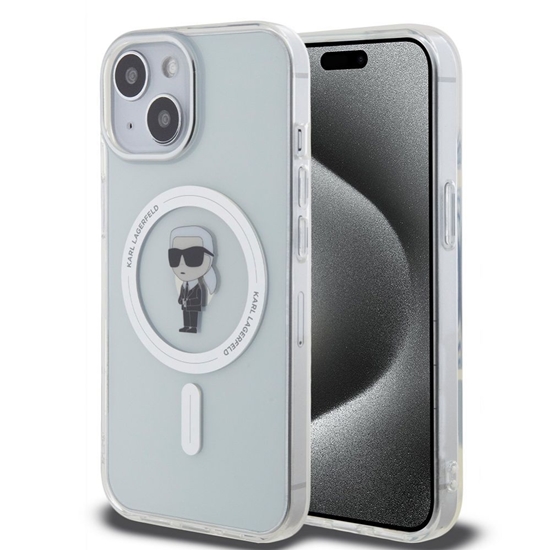 Picture of Karl Lagerfeld - Karl Lagerfeld IML Ikonik MagSafe Case for iPhone 15 Transparent