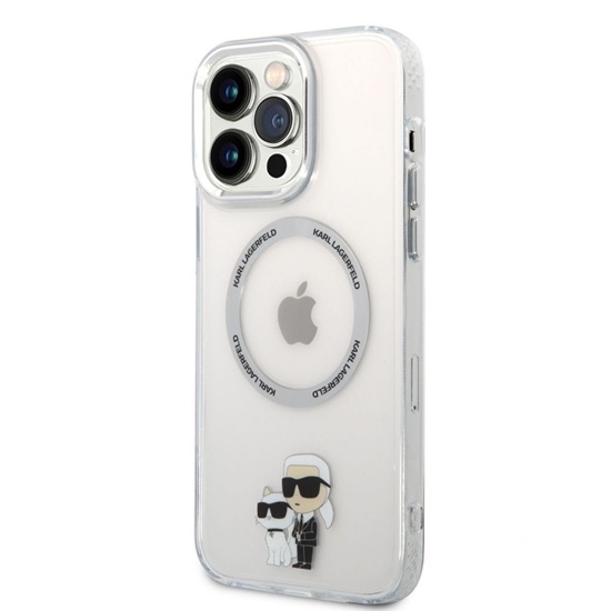 Picture of Karl Lagerfeld - Karl Lagerfeld IML Karl and Choupette MagSafe Case for iPhone 13 Pro Max Transparent