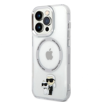 Attēls no Karl Lagerfeld - Karl Lagerfeld IML Karl and Choupette MagSafe Case for iPhone 14 Pro Max Transparent