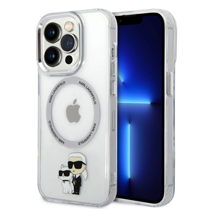 Attēls no Karl Lagerfeld - Karl Lagerfeld IML Karl and Choupette MagSafe Case for iPhone 15 Pro Transparent