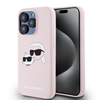 Picture of Karl Lagerfeld - Karl Lagerfeld Liquid Silicone Double Heads MagSafe Case for iPhone 15 Pro Pink