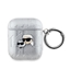 Attēls no Karl Lagerfeld - Karl Lagerfeld PU Embossed Karl and Choupette Heads Case for AirPods 1/2 Silver