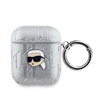 Изображение Karl Lagerfeld - Karl Lagerfeld PU Embossed Karl Head Case for AirPods 1/2 Silver