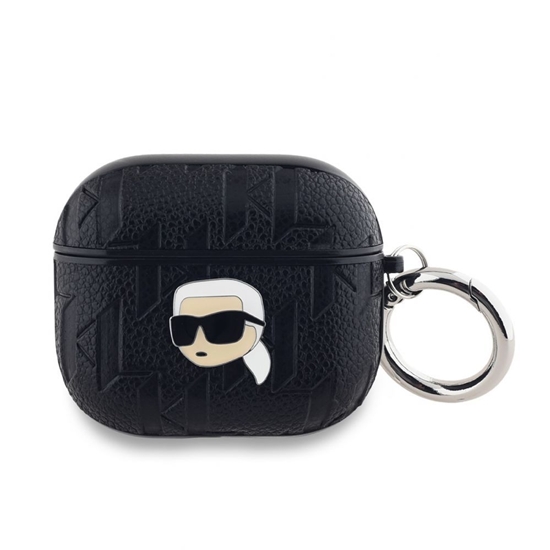 Picture of Karl Lagerfeld - Karl Lagerfeld PU Embossed Karl Head Case for AirPods 3 Black