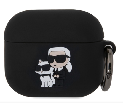 Изображение Karl Lagerfeld 3D Logo NFT Karl and Choupette Silicone Case for Apple AirPods 3