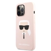 Picture of Karl Lagerfeld Apple iPhone 13 Pro Liquid Silicone Karl Head Case Pink