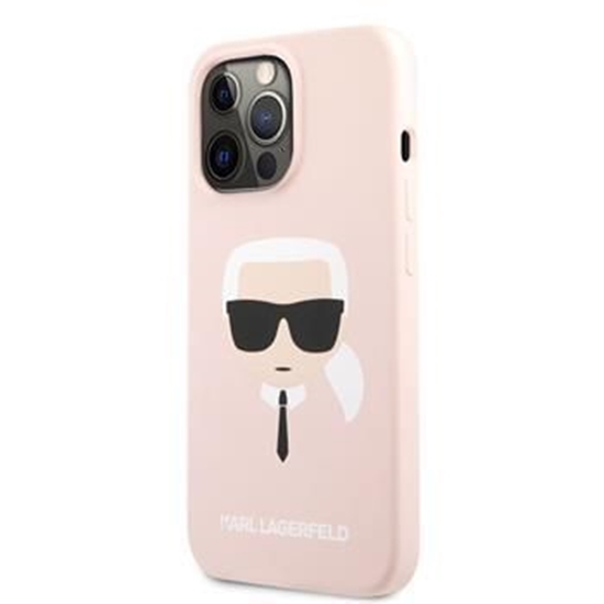 Picture of Karl Lagerfeld Apple iPhone 13 Pro Liquid Silicone Karl Head Case Pink