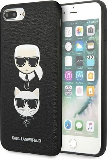 Picture of Karl Lagerfeld Etui KLHCI8LSAKICKCBK Apple iPhone 8/7 Plus czarny/black hardcase Saffiano Ikonik Karl&Choupette Head