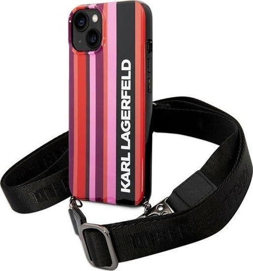 Picture of Karl Lagerfeld Etui Karl Lagerfeld KLHCP14SSTSTP Apple iPhone 14 hardcase róowy/pink Color Stripes Strap