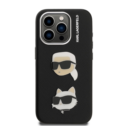 Attēls no Karl Lagerfeld Grained PU K&CH Heads Case for Apple iPhone 15 Pro