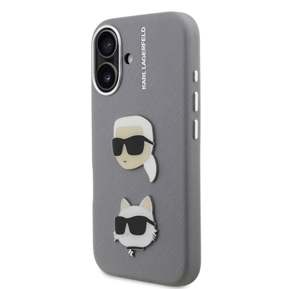 Attēls no Karl Lagerfeld Grained PU K&CH Heads Case for Apple iPhone 16