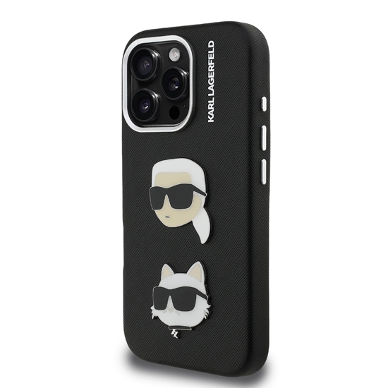 Изображение Karl Lagerfeld Grained PU K&CH Heads Case for Apple iPhone 16 Pro