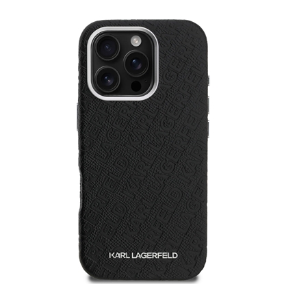 Attēls no Karl Lagerfeld Grained PU Repeated Logo MagSafe Case for Apple iPhone 16 Pro Max